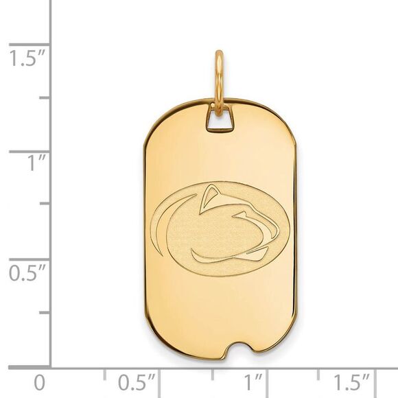 14k Yellow Gold Penn State Dog Tag Pendant